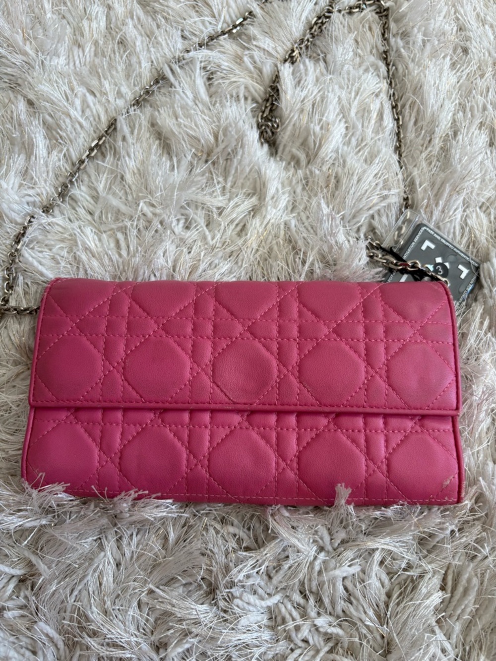 Pink Dior quilted clutch